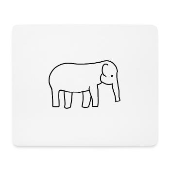 elefant symbol tier - Mousepad (Querformat) - Weiß - Vorne