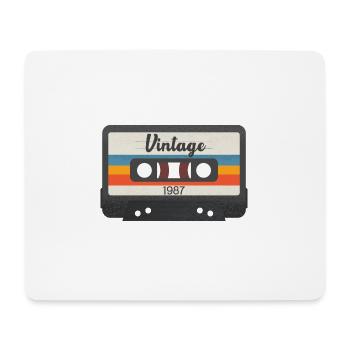 Cassette Vintage 1987 - Tapis de souris (format paysage) - blanc - Devant