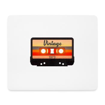 Cassette Vintage 1973 - Tapis de souris (format paysage) - blanc - Devant