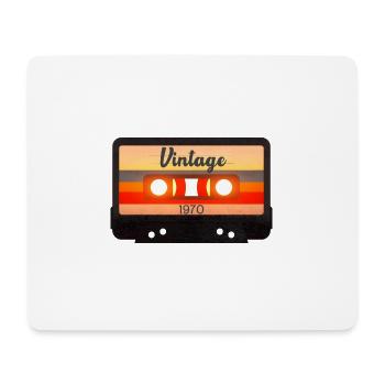Vintage Kassette aus den 1970er Jahren - Mousepad (Querformat) - Weiß - Vorne