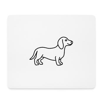 Courbe de niveau teckel - Tapis de souris (format paysage) - blanc - Devant
