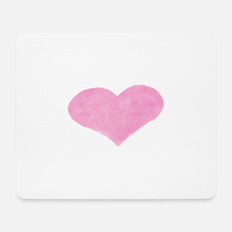 Pinkes Watercolor Herz - Mousepad (Querformat) - Weiß