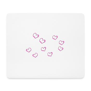 Pink Hearts Line Heart Pattern - Mouse Pad (horizontal) - white - Front