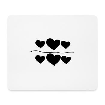 herz sechs herzen symbol liebe linie - Mousepad (Querformat) - Weiß - Vorne