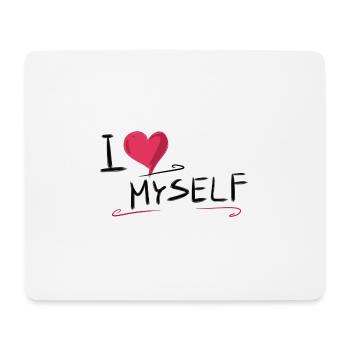 ich liebe mich herz text spruch - Mousepad (Querformat) - Weiß - Vorne