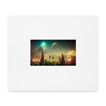 Futuristische Welt - Mousepad (Querformat) - Weiß - Vorne