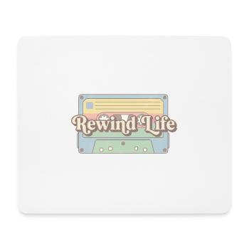 Rewind Life Retro Kassette - Mousepad (Querformat) - Weiß - Vorne