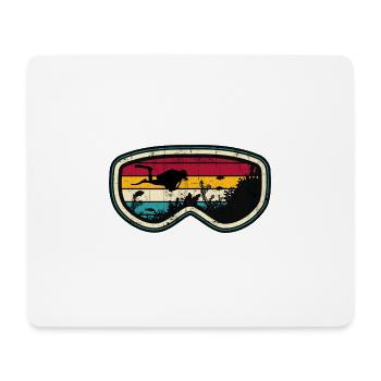 Retro Diver Sunset Silhouette - Mouse Pad (horizontal) - white - Front