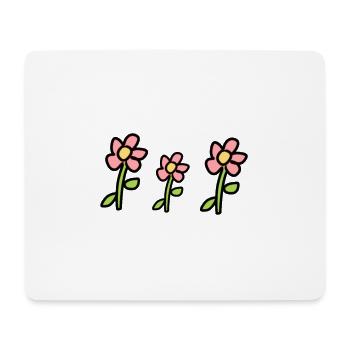 Three Flowers Plants Flower Symbol Pink - Mouse Pad (horizontal) - white - Front