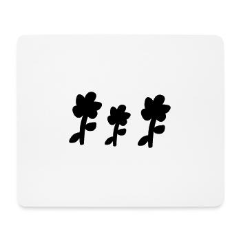 Three Flowers Shape Plants Flower Symbol - Mouse Pad (horizontal) - white - Front