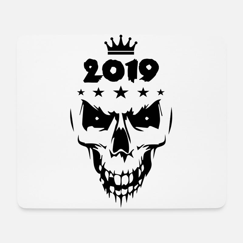 2019 Totenkopf - Mousepad (Querformat) - Weiß