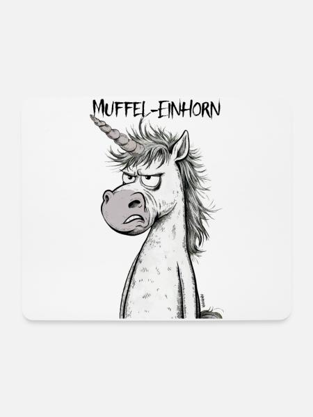 Muffel-Einhorn - Mousepad (Querformat) - Weiß
