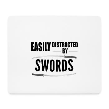 Easily Distracted by Swords - Mouse Pad (horizontal) - white - Front