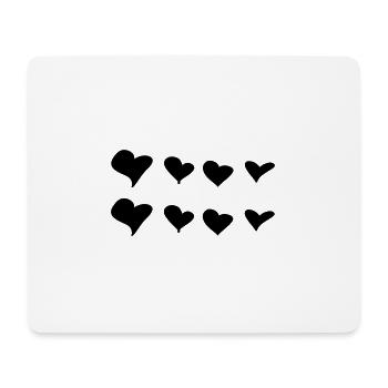 Hearts symbol love heart pattern - Mouse Pad (horizontal) - white - Front
