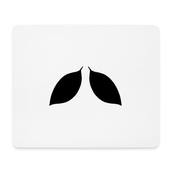 zwei Blätter blatt symbol - Mousepad (Querformat) - Weiß - Vorne