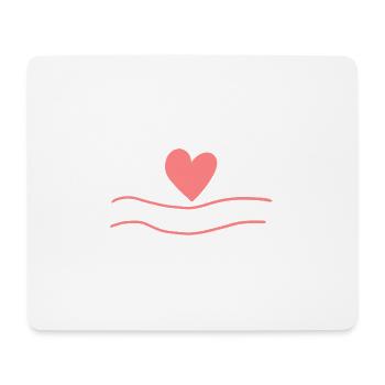 herz form liebe linien rosa - Mousepad (Querformat) - Weiß - Vorne