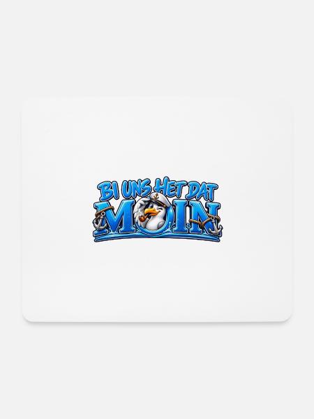 Bi uns het dat Moin - Möwe sagt Moin - Mousepad (Querformat) - Weiß
