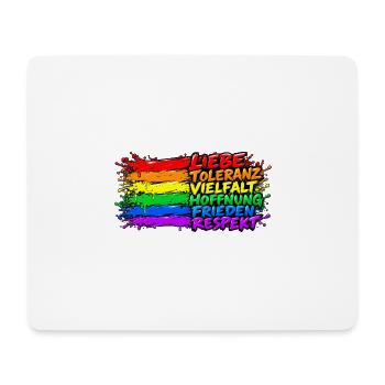 Regenbogenfrieden Liebe Vielfalt - Mousepad (Querformat) - Weiß - Vorne