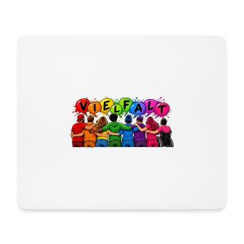 Vielfalt verbindet – Gemeinsam sind wir bunt - Mousepad (Querformat) - Weiß - Vorne