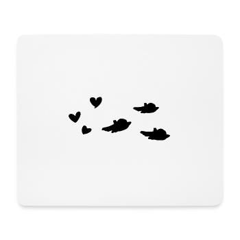 Heart animals birds fly - Mouse Pad (horizontal) - white - Front