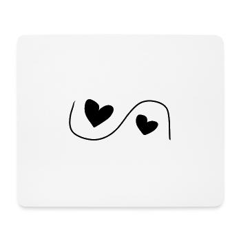 Deux cœurs cœur amour - Tapis de souris (format paysage) - blanc - Devant