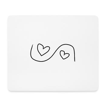 Two Hearts Heart Symbol Love - Mouse Pad (horizontal) - white - Front