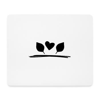 Deux feuilles feuille coeur symbole de la nature - Tapis de souris (format paysage) - blanc - Devant