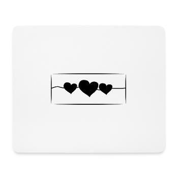 Coeur Trois Coeurs Symbole Ligne D’amour Carré - Tapis de souris (format paysage) - blanc - Devant
