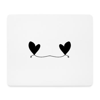 Zwei herzen liebe herz linie - Mousepad (Querformat) - Weiß - Vorne