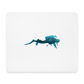 Scuba Diver Underwater Whale Shark - Mouse Pad (horizontal) - white - Front