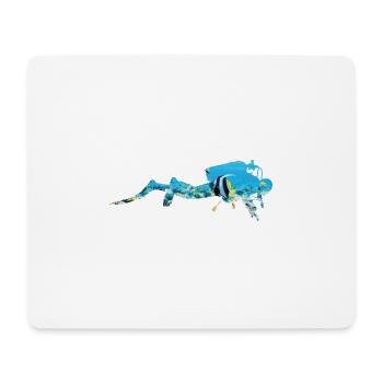 Scuba divers underwater coral reef - Mouse Pad (horizontal) - white - Front