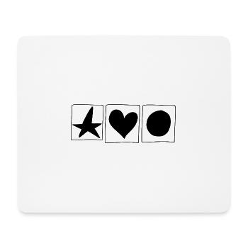 Star Circle Heart Square Symbol Shapes - Mouse Pad (horizontal) - white - Front