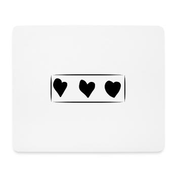 drei herzen herz rechteck liebe - Mousepad (Querformat) - Weiß - Vorne