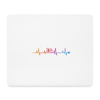 Cyclist in Heart Rhythm Gradient - Mouse Pad (horizontal) - white - Front
