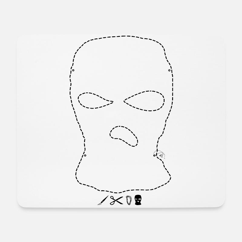 Maske, Haube - Mousepad (Querformat) - Weiß