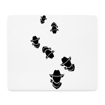 Tête de cow-boy western - Tapis de souris (format paysage) - blanc - Devant
