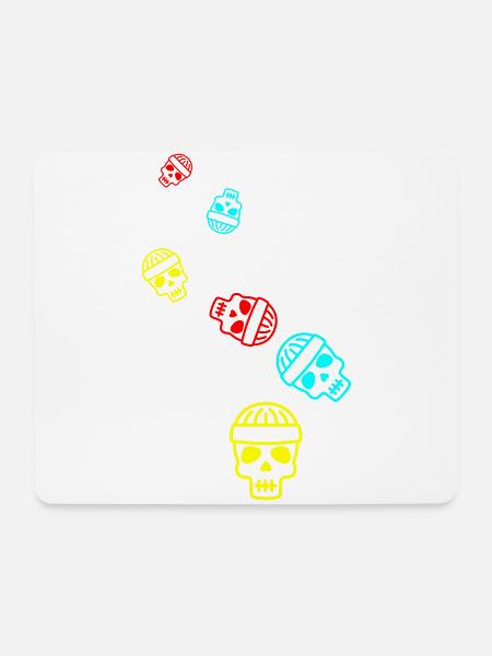 Skull kopf icon - Mousepad (Querformat) - Weiß