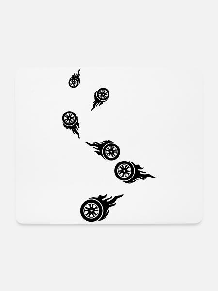 Reifen feuer - Mousepad (Querformat) - Weiß