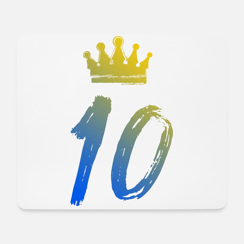 10 Zahl Krone - Mousepad (Querformat) - Weiß
