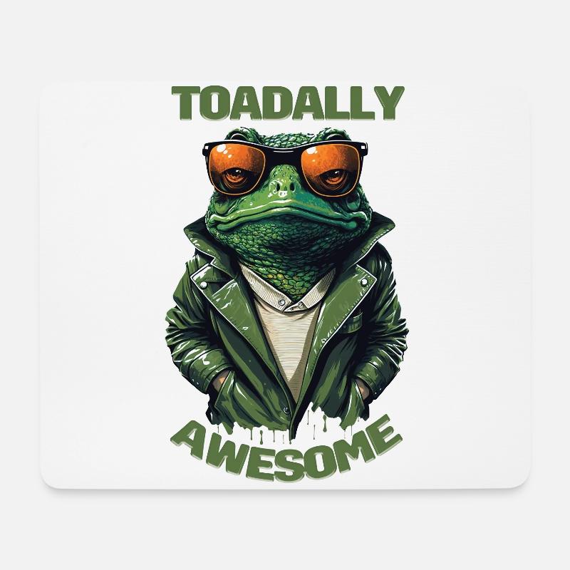 Toadally Awesome - Total Awesome Cool Toad - Mousepad (Querformat) - Weiß
