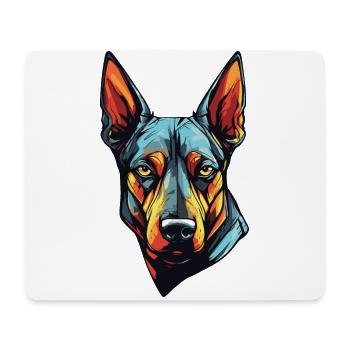 Doberman Hund Portrait - Mousepad (Querformat) - Weiß - Vorne