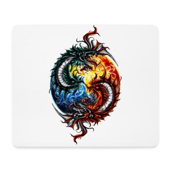 Yin Yang Drache - Mousepad (Querformat) - Weiß - Vorne
