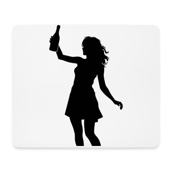 Silhouette de fêtarde célébrant la consommation d’alcool - Tapis de souris (format paysage) - blanc - Devant