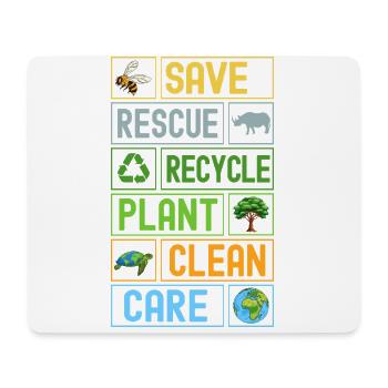 Save Rescue Recycle Nettoyage des plantes Entretien - Tapis de souris (format paysage) - blanc - Devant