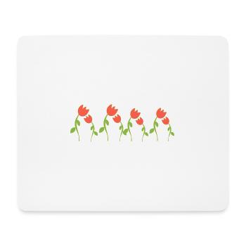 Symbole de fleur fleur plante huit roses rouges - Tapis de souris (format paysage) - blanc - Devant