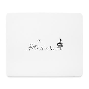 Ligne de montagne, vagues et camping - Tapis de souris (format paysage) - blanc - Devant