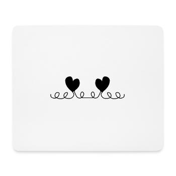 Two Hearts Heart Line Love - Mouse Pad (horizontal) - white - Front