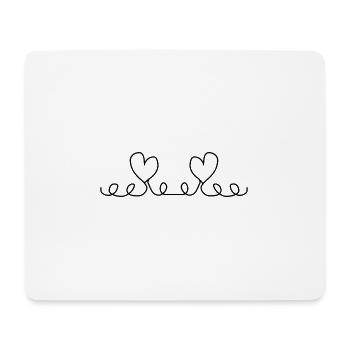 Line Two Hearts Heart - Mouse Pad (horizontal) - white - Front