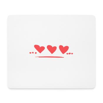 Trois Coeurs Coeur Amour Symbole Rouge - Tapis de souris (format paysage) - blanc - Devant