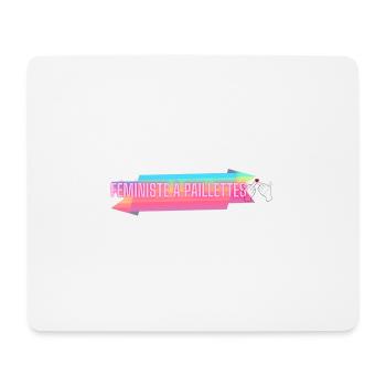 feministe a paillettes - Tapis de souris (format paysage) - blanc - Devant